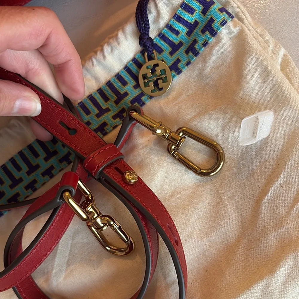 Tory Burch KIRA Dark Red Quilted Satchel NWT w Dustbag GORGEOUS gold chain - Picture 14 of 16